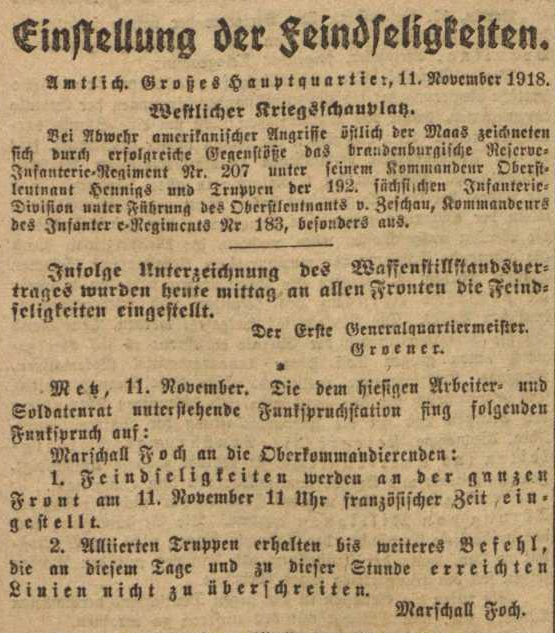 Vorwärts, 12. November 1918