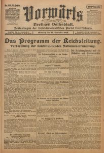 Vorwärts, 13. November 1918
